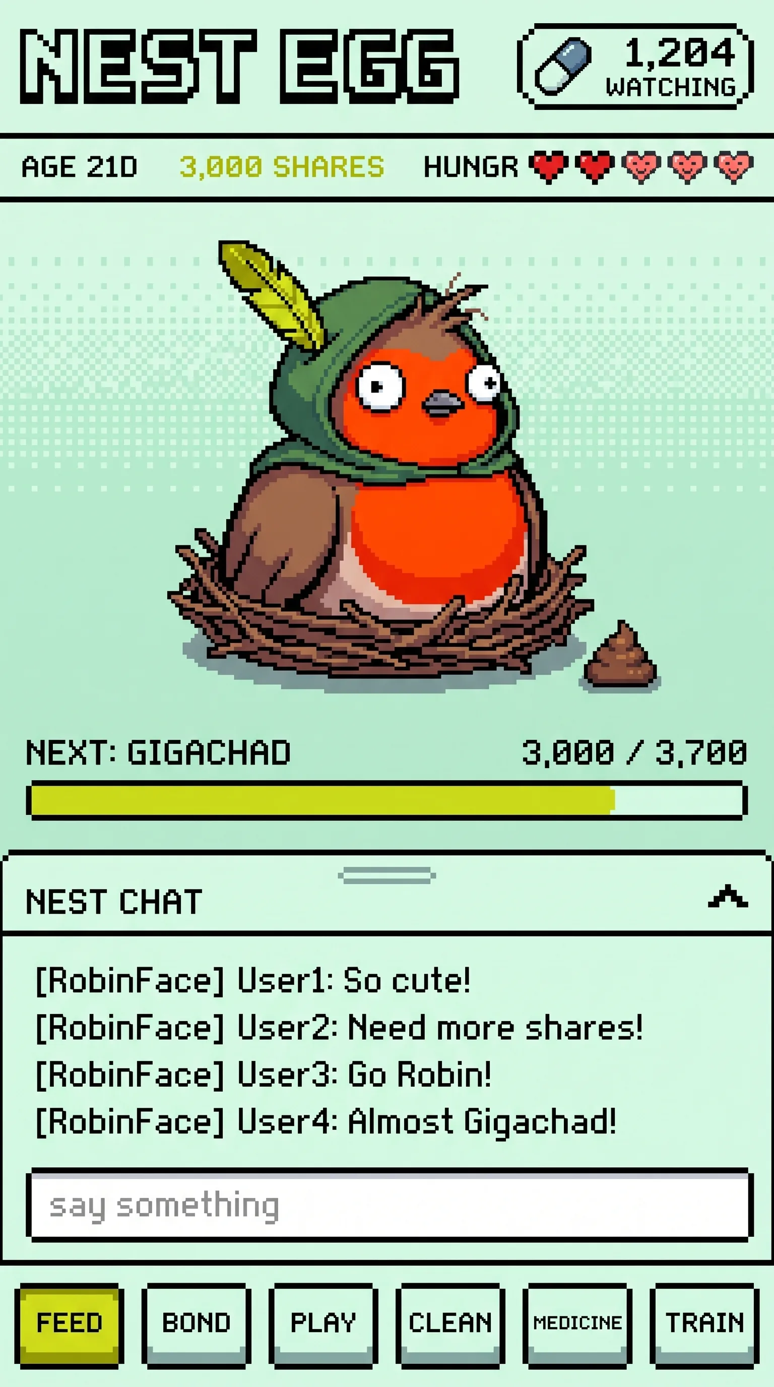 Variant G1: pocket pet, chat drawer